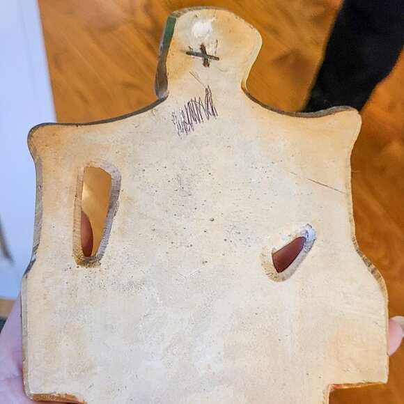 Vintage Dutch Boy Chalkware Wall Hanging with Hooks for Hot Pads, Towels or Keys - Picture 5 of 5